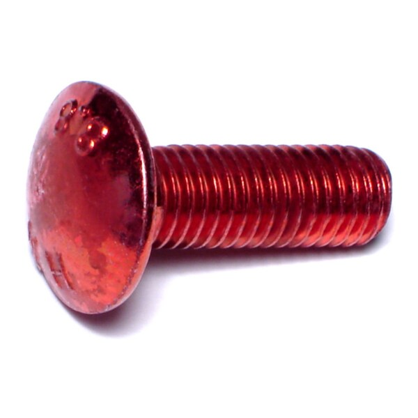 Midwest Fastener Carriage Bolt, Square Neck, 1.5mm (Coarse), 30 mm L, Steel, Red Rinsed Zinc, 8 PK 31203 - main